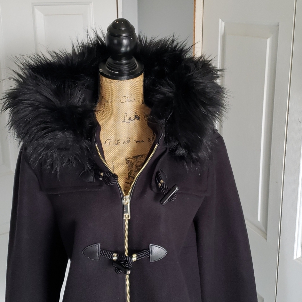 2X Hooded winter coat. Black - Picture 2 of 10